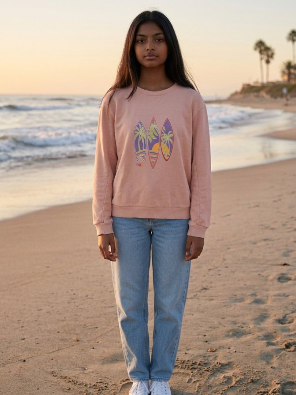 Roxy Kids Peach Surfboard Sweatshirt